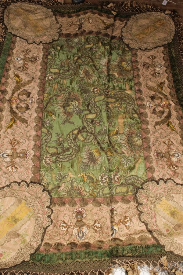 An early 19th century French table cover, the cen
