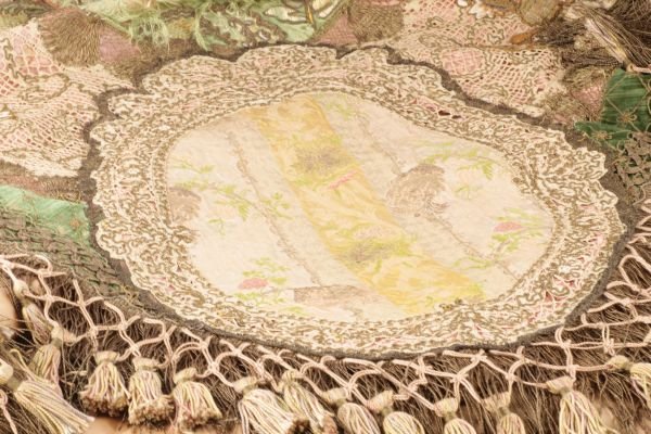 An early 19th century French table cover, the cen - 3