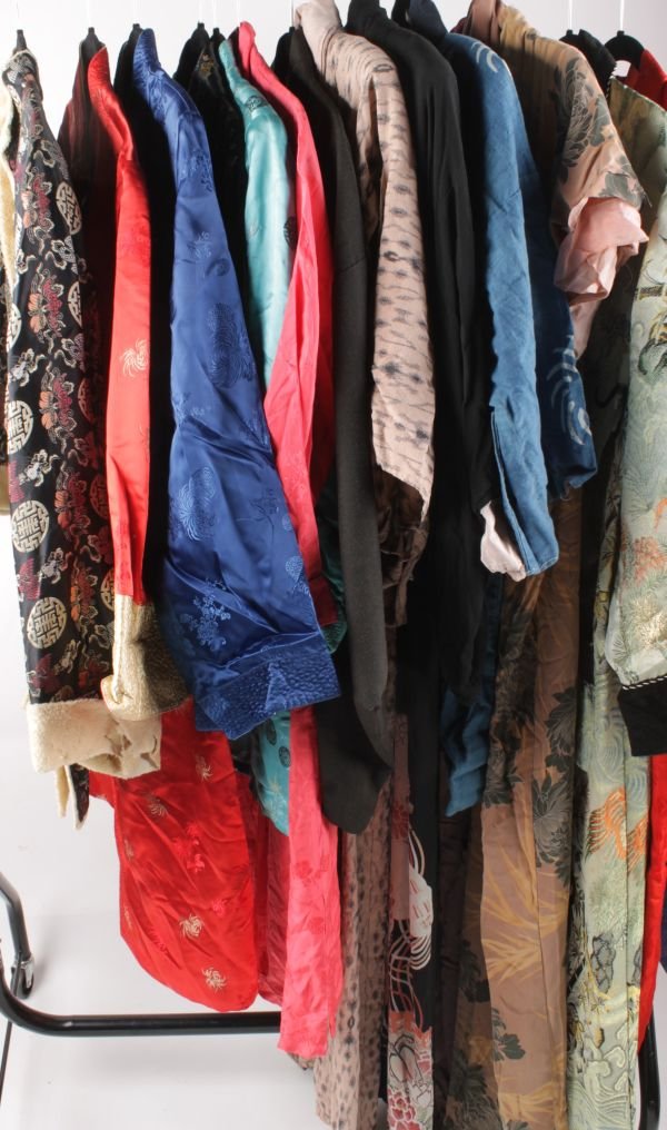 A quantity of Oriental vintage kimonos and jackets