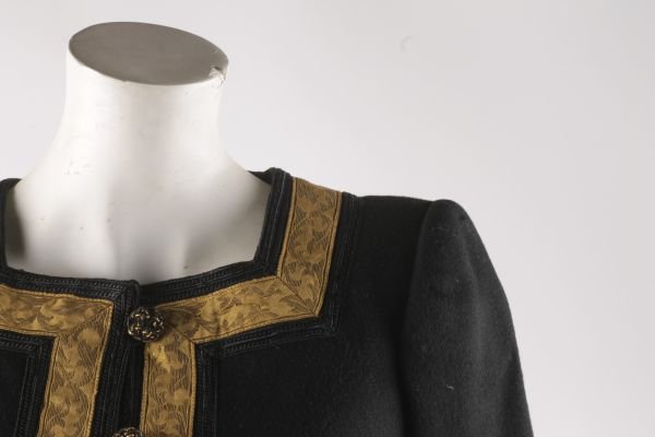 A 1980s Yves St. Laurent black wool two-piece, co - 2
