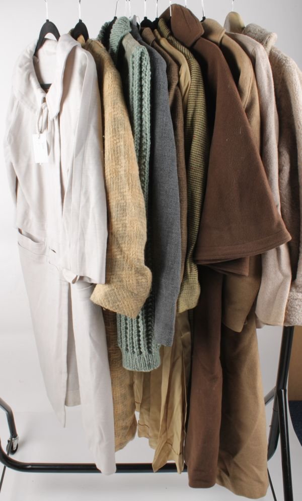 A collection of ladies coats and jackets, compris
