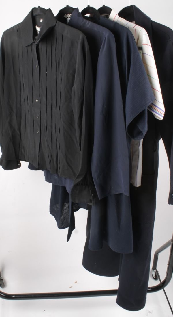 A Chloe navy blue wool coat; together with a sele