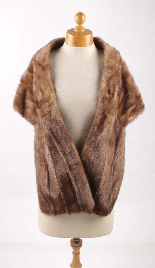 A 1950s full-length pale coloured mink coat; toge - 2