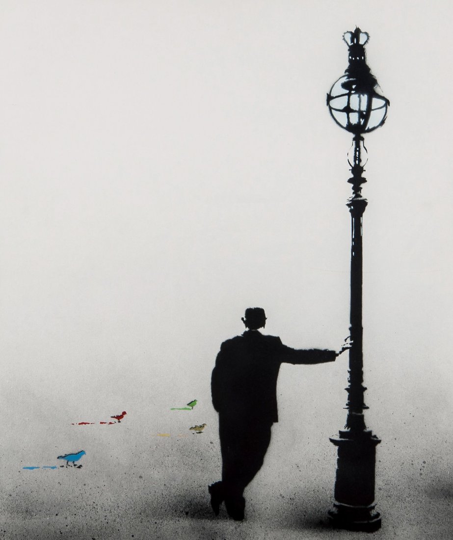 Nick Walker (British, b.1969) - Procrastination: spray paint on canvas, 2008, signed and numbered 8/10 in black ink verso, with artist stamp on right leading overlap, 61 x 50.5 cm A condition report is not available for this lot. IMPORTANT: This lot