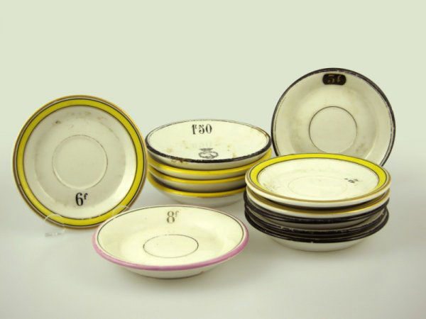 Twelve Interesting Old French Café Coasters: Circa 1890-1910.