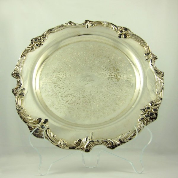Silverplate Service Plates (12): From the Mark Hopkins Hotel, San Francisco, each inscribed "Hotel Mark Hopkins." Reed & Barton, King Francis pattern. D 12 inches. Minor silvering losses to borders, otherwise good condition.