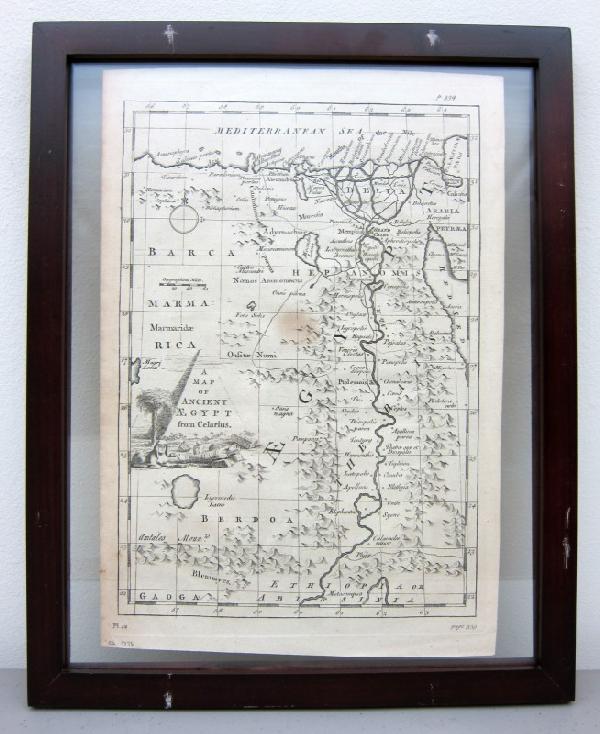 A Map of Ancient Egypt from Celarius, Circa 1775: 11 3/8 inches x 8 inches.