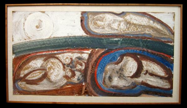 Guy ANDERSON (1906-1998) Mixed Media: Mixed media on paper, abstract, signed. 26 7/8 x 51 1/2 inches. Painting is in excellent condition and was purchased by the present owner directly from the artist.