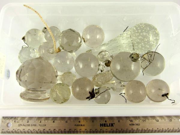 Antique Crystal Chandelier Balls & Finials: French, circa late 19th century.
