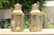 Large pair of brass bulkhead lamps. - 2