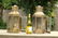 Large pair of brass bulkhead lamps. - 5