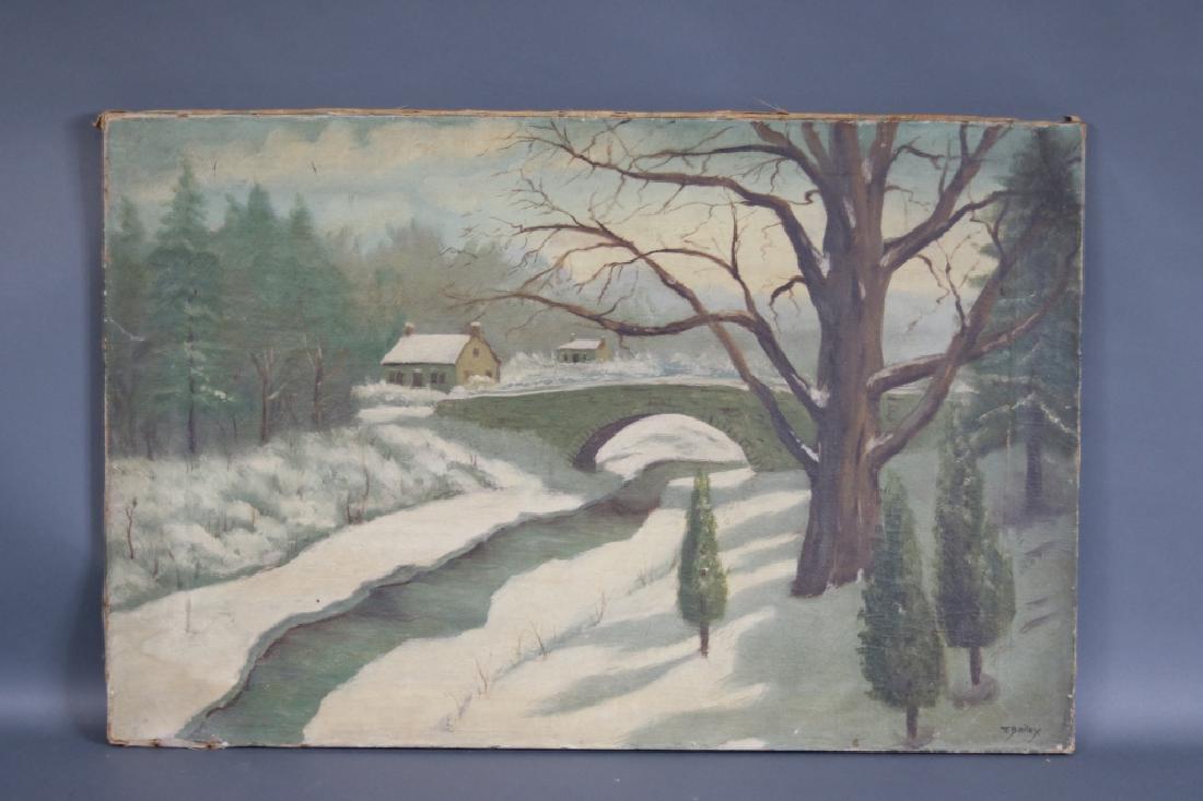 T Bailey winter scene painting (1 of 4)