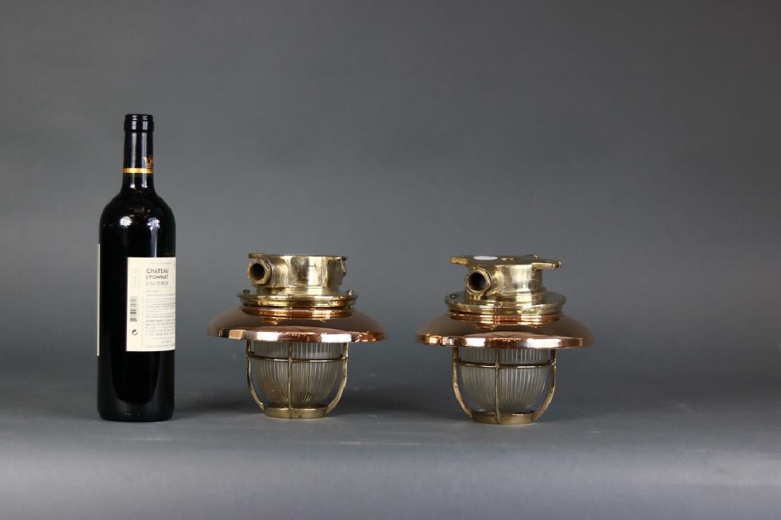 Pair of Copper Ship Ceiling Lights (1 of 6)
