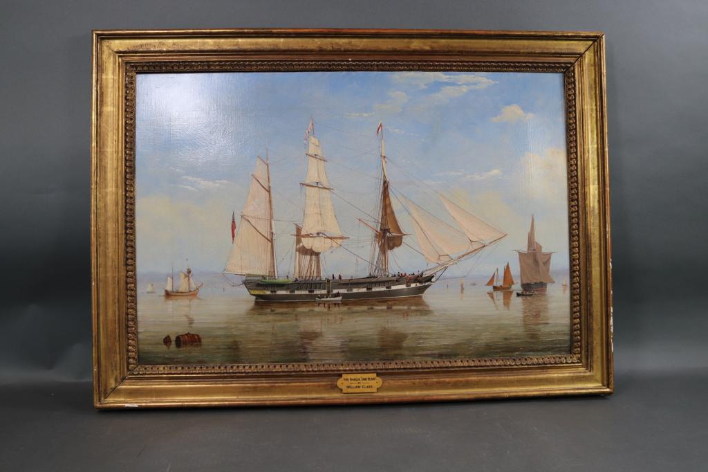 THE BARQUE JANE BLAIN BY WILLIAM CLARK OIL PAINTIN (1 of 8)