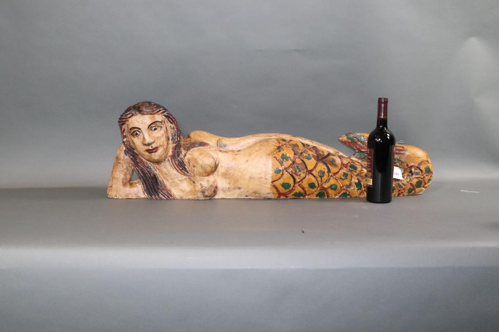 CARVED WOOD MERMAID (1 of 6)
