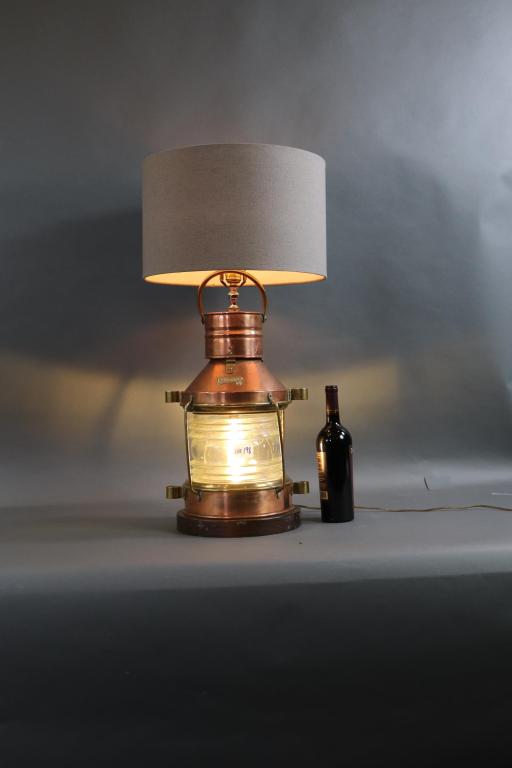 COPPER 360 DEGREE ANCHOR LANTERN WITH SHADE (1 of 4)