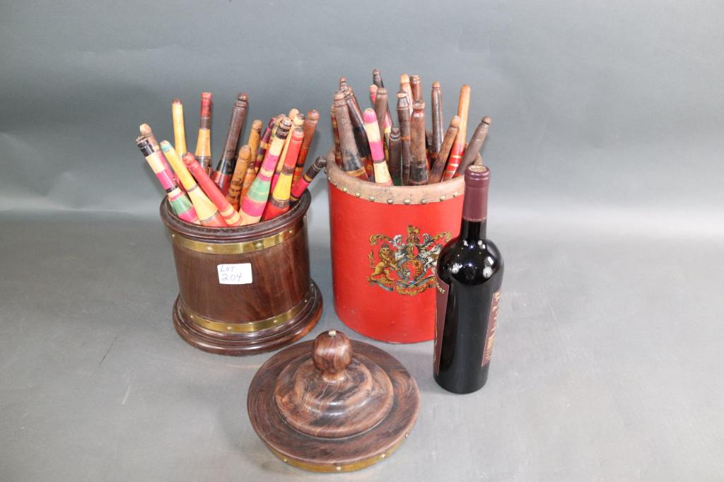 Brass Bound Wood Bucket (1 of 5)