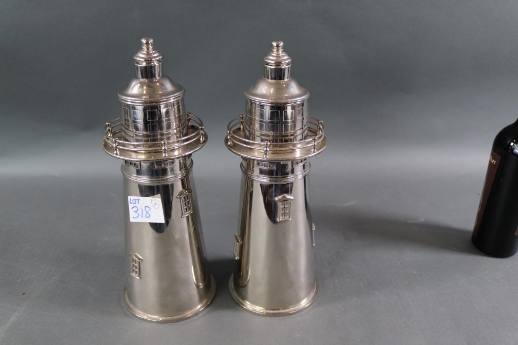 CHROME PLATED LIGHTHOUSE COCKTAIL SHAKERS (1 of 5)