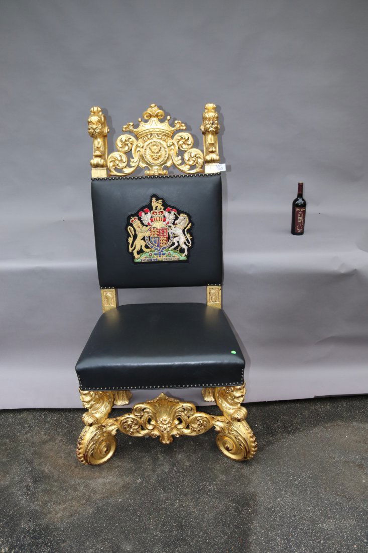 Hand Carved 19th Century Throne (1 of 4)