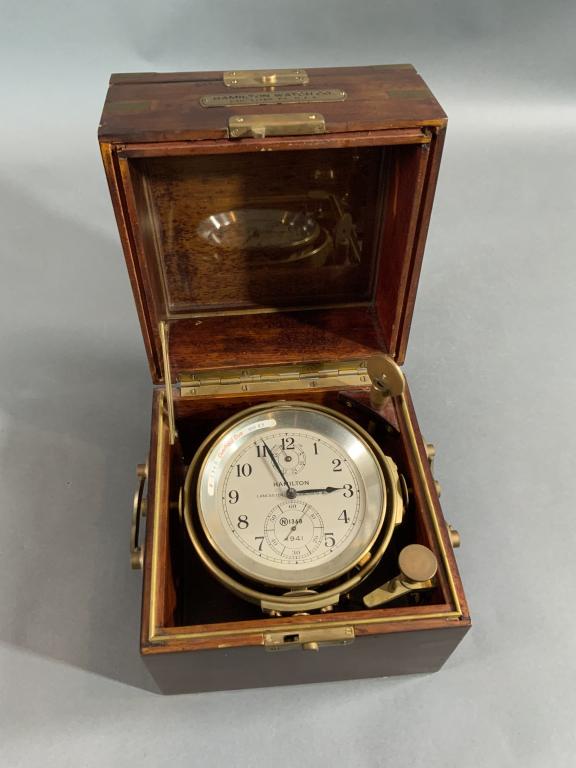 HAMILTON SHIPS CHRONOMETER IN CASE (1 of 6)
