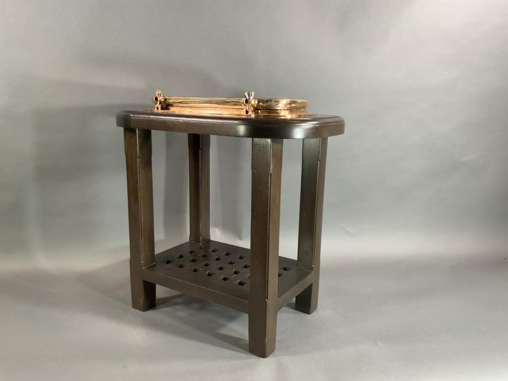 RECTANGLE BRASS PORTHOLE TABLE (1 of 6)