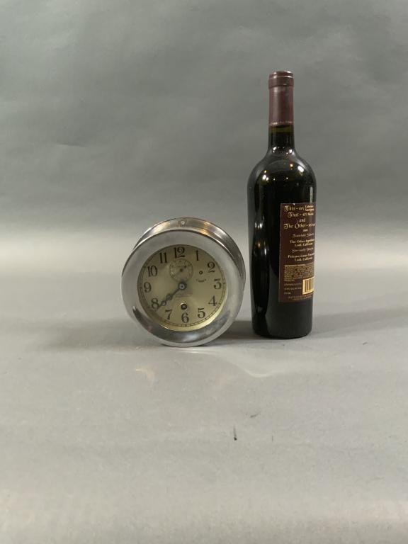 CHELSEA SHIPS CLOCK IN CHROME CASE (1 of 2)