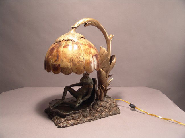 1023 Bronze Frog Lamp May 01 2018 Boston Harbor Auctions In Ma