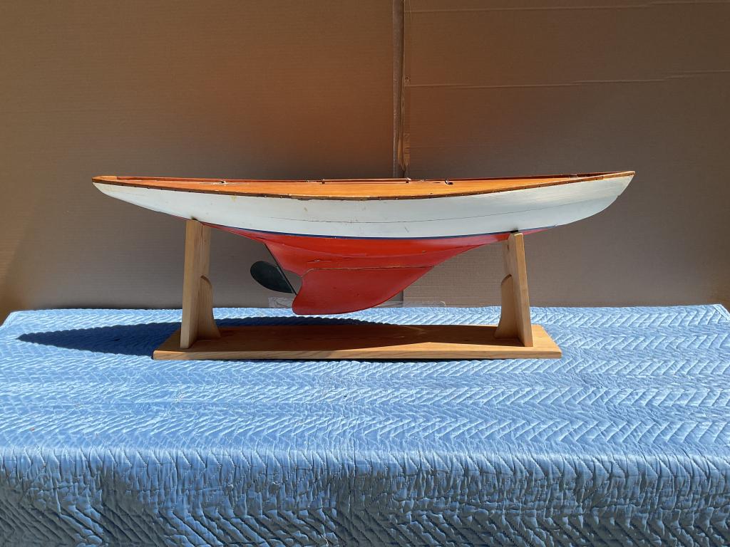 Pond Yacht Hull On Cradle (1 of 5)