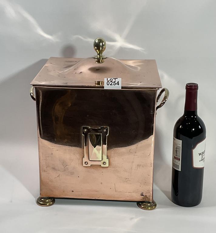 Copper Hod Bin with Lid (1 of 5)