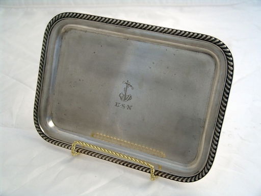 1220 Silver Plated U S Navy Serving Tray