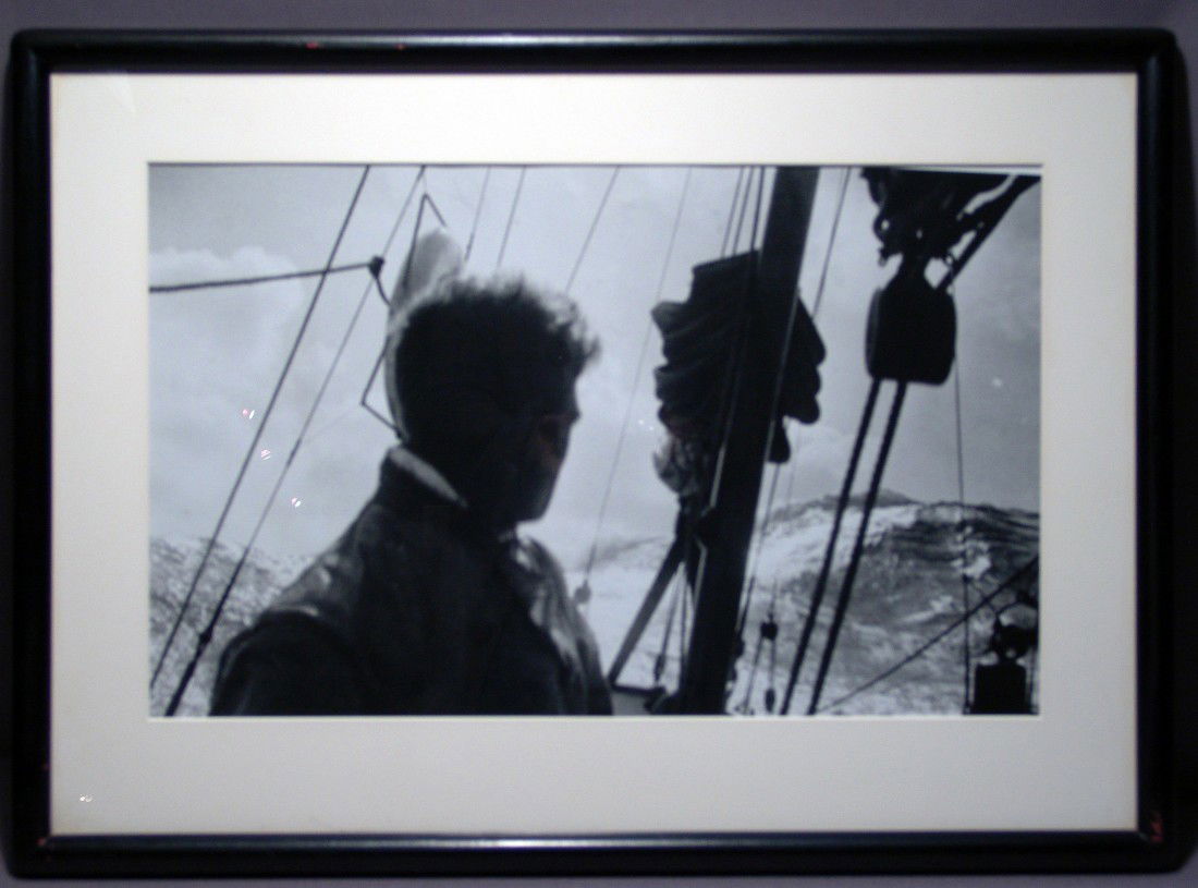 Photo of Yachtsman Rod Stevens: 1933 Photograph of Yachtsman Roderick Stevens onboard the yacht "Dorade" on a voyage to Norway taken by Porter Buck. This photo was included in yacht photographer Stanley Rosenfeld's book "The Story o