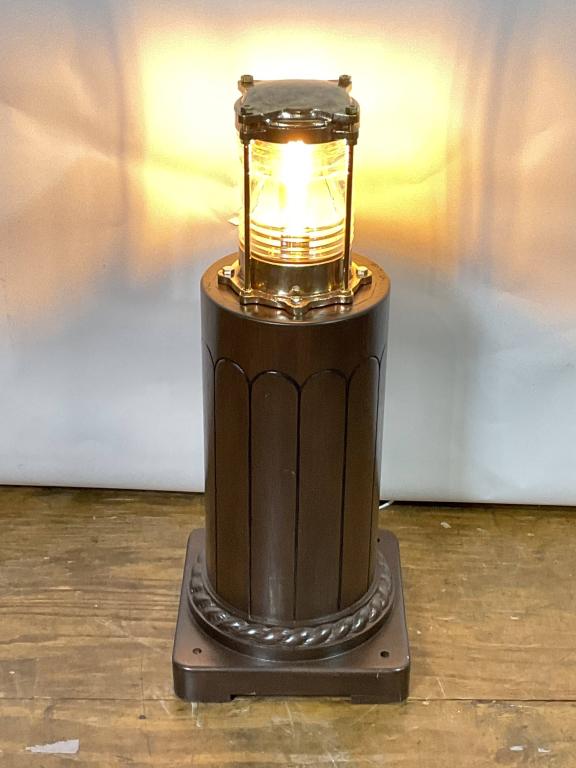 Brass Pier Beacon on Wood Stand (1 of 7)