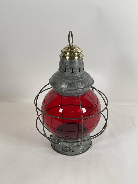 Ships Lantern with Ruby Red Onion Lens (1 of 6)