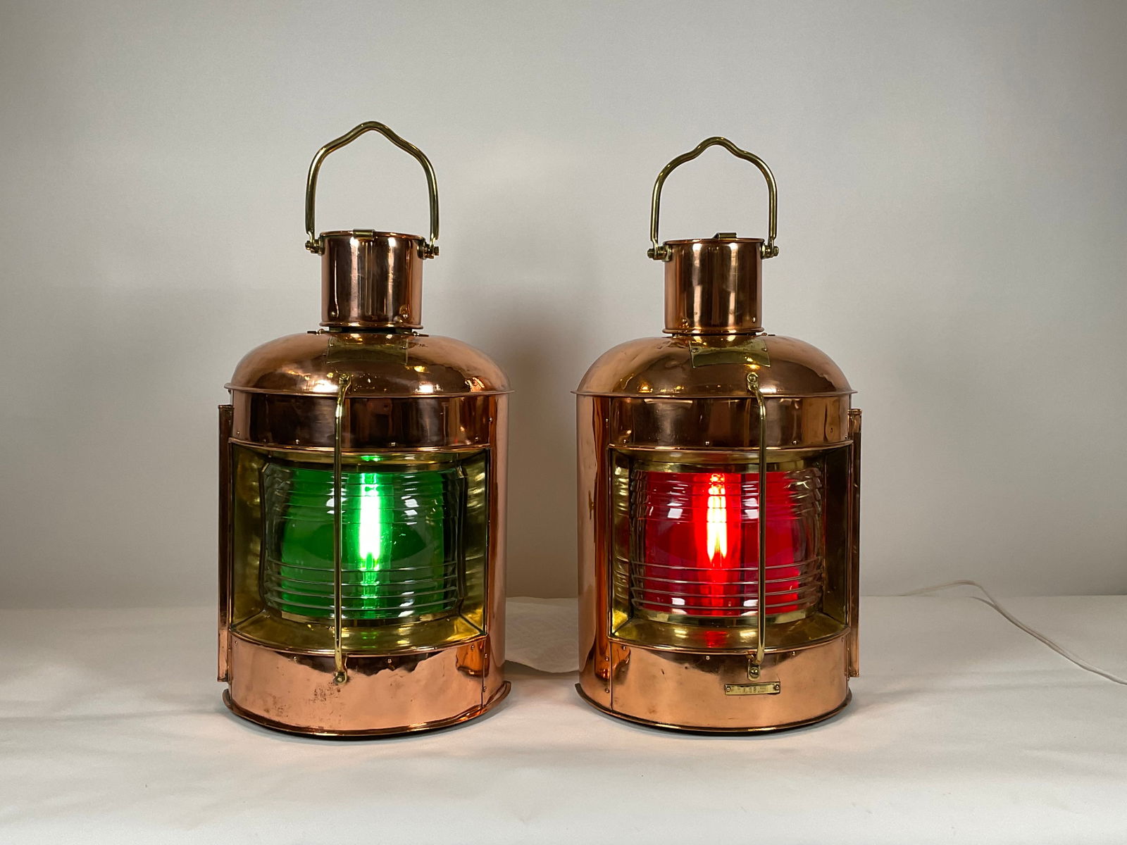 Awesome Pair of Ship’s Port and Starboard Lanterns (1 of 11)