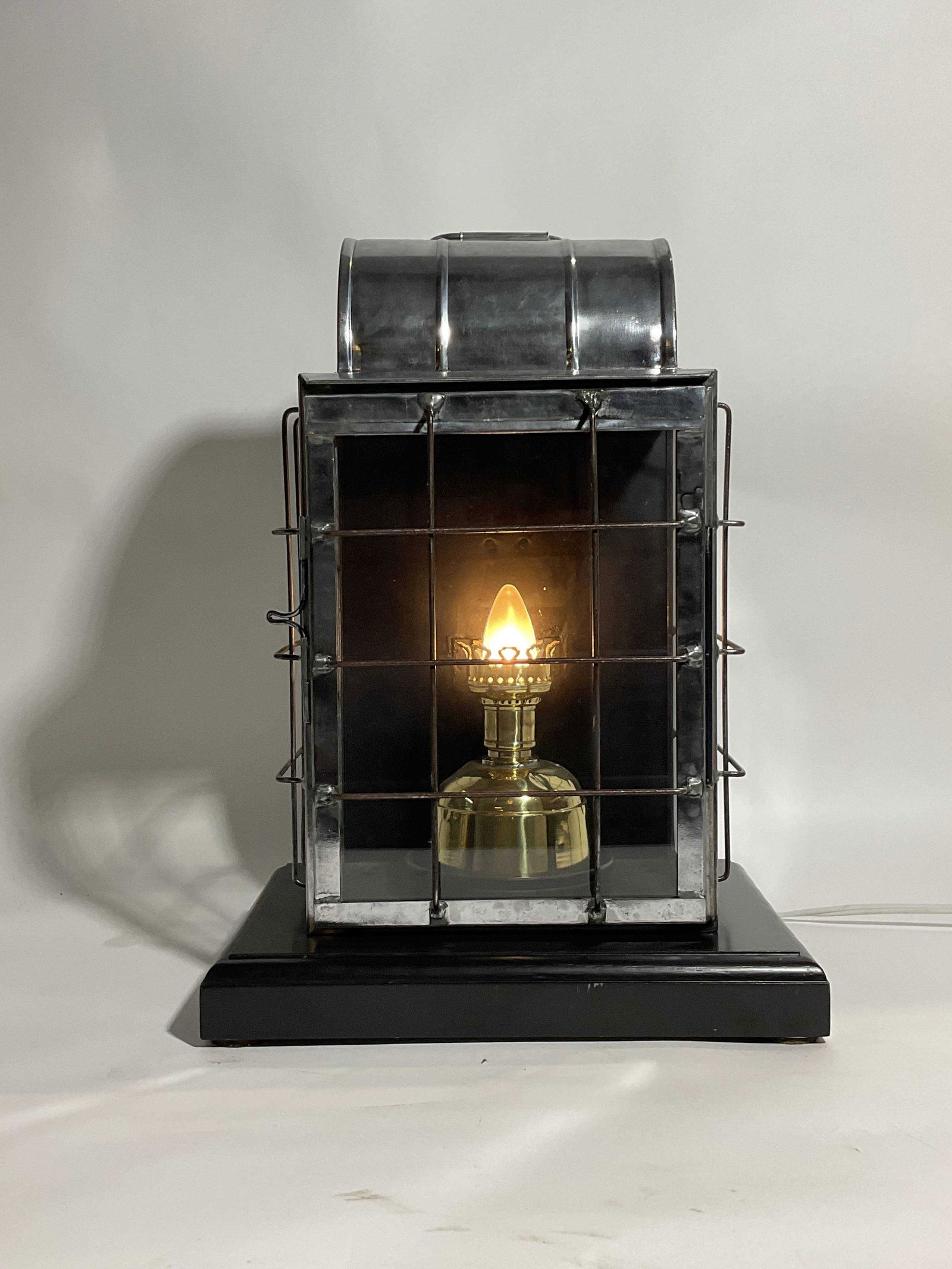 Polished Steel Ships Cabin Lantern (1 of 9)