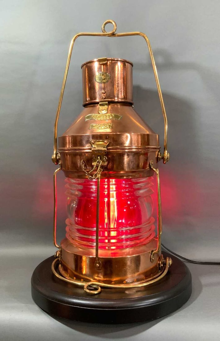 Solid Copper Ship s Anchor Lantern By Meteorite Of England