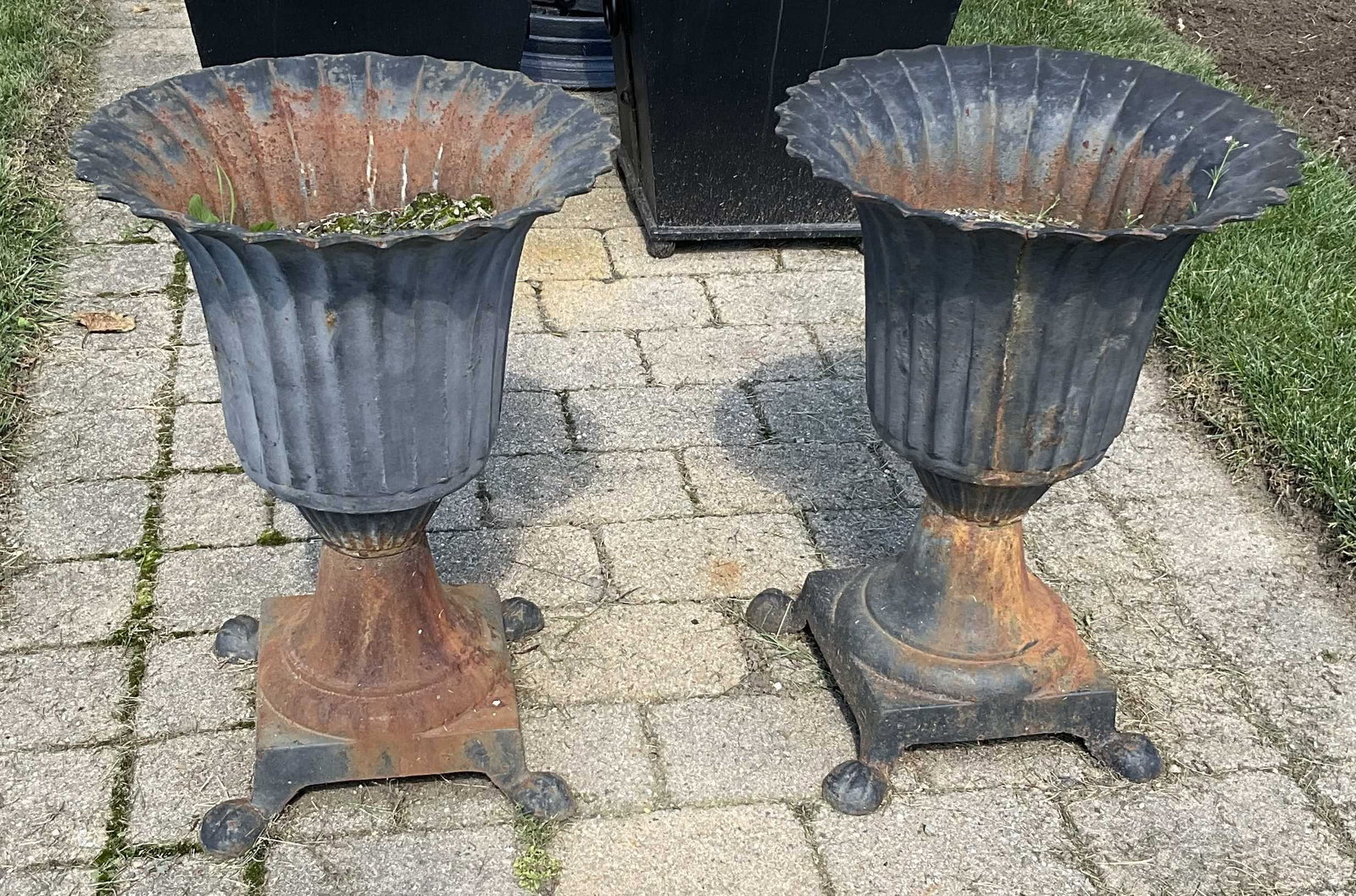 Pair Of Iron Garden Urns (1 of 7)