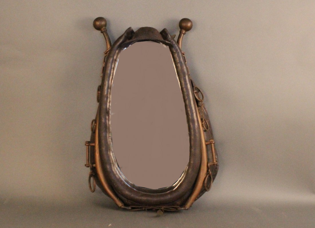 142 Leather horse saddle mirror