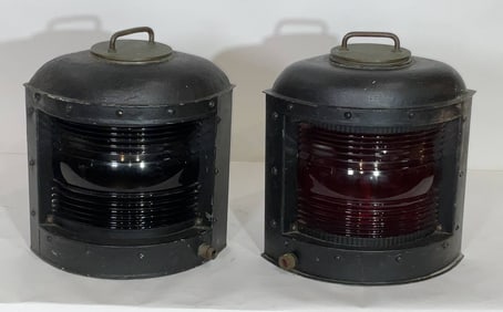 Pair of Early 20th Century Port and Starboard Lant