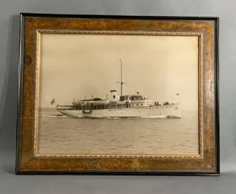 Framed Edwin Levick Photo Of Yacht Caritas