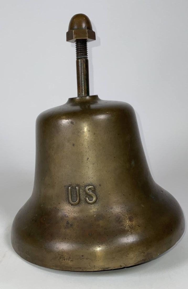 Solid Brass U.S. Navy Bell with Clanger (1 of 6)
