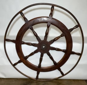 Ships Wheel with Ten Turned Spokes