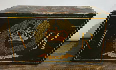 Painted Chest with Decorations Related to English