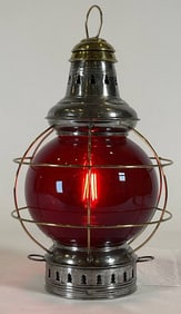 Ships Lantern with Ruby Red Lens
