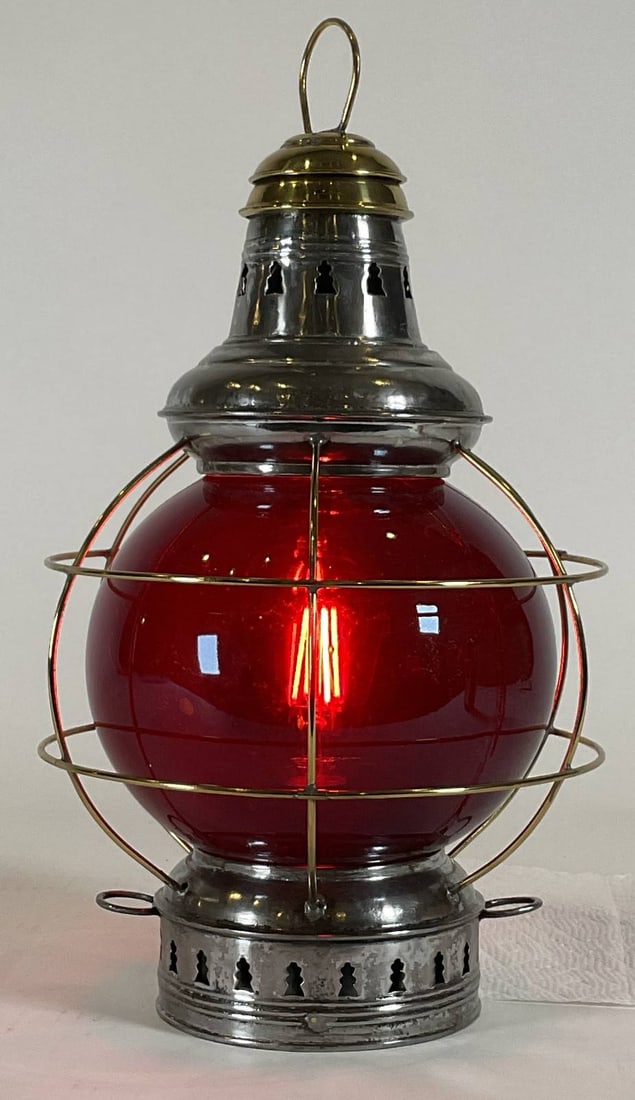 Ships Lantern with Ruby Red Lens (1 of 6)