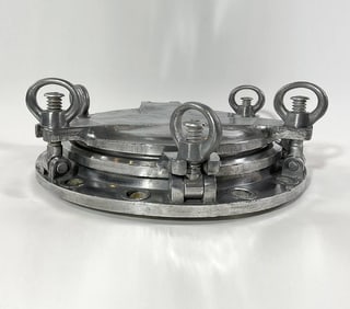 Original Aluminum Ships Porthole With Solid Door