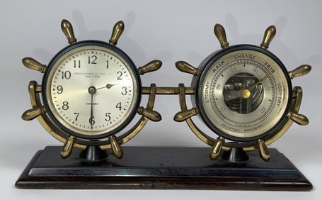 Ships Wheel Clock and Barometer by Chelsea