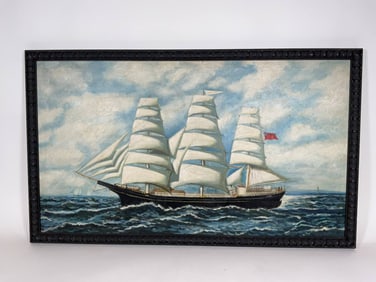 Clipper Ship Portrait Oil on Canvas