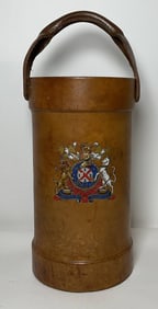 English Gun Powder Bucket of Leather