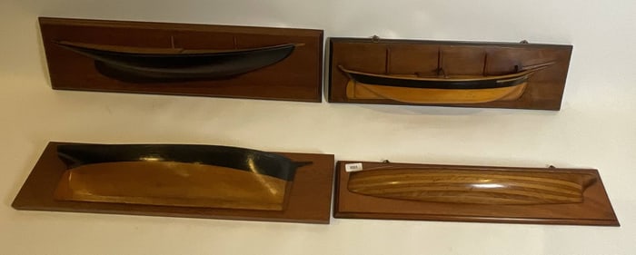 Four Carved Ship Half Models as a Lot